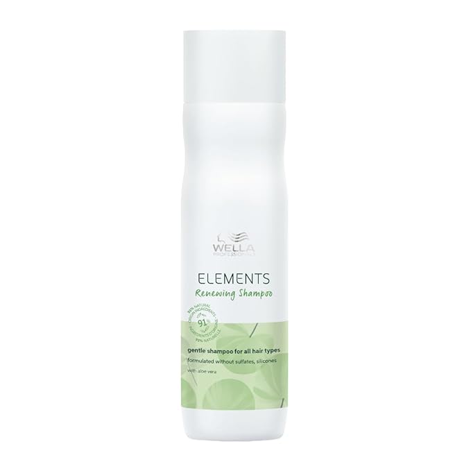 Wella Professionals Elements Renewing Shampoo | Sulfate, Silicone & Paraben-Free | 250 ml | For Shiny, Frizz-Free Hair | With Aloe Vera, Vitamin E | Vegan & Cruelty-Free