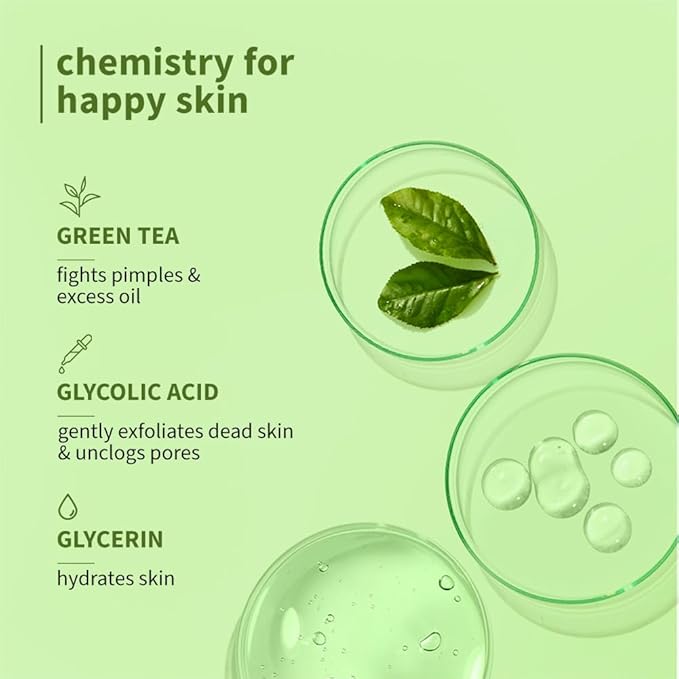Plum Green Tea Face Toner For Oily, Acne-Prone Skin | With Glycolic Acid | Alcohol-Free | Fights Pimples | Tightens Pores | Controls Oil | Gently Exfoliates Dead Skin Cells | Women & Men | 200ml