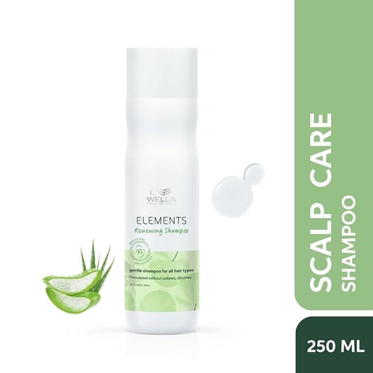Wella Professionals Elements Renewing Shampoo | Sulfate, Silicone & Paraben-Free | 250 ml | For Shiny, Frizz-Free Hair | With Aloe Vera, Vitamin E | Vegan & Cruelty-Free