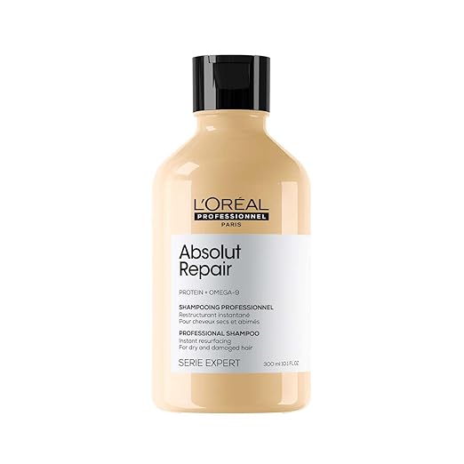 L'Oréal Professionnel Absolut Repair Shampoo for Dry & Damaged Hair - 300ml | Professional shampoo for Strengthening and Repairing Hair, With Protein & Omega-9, For Men & Women