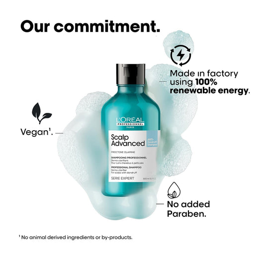 L’Oréal Professionnel Scalp Advanced Anti-Dandruff Dermo-Clarifier Shampoo 300ml | Removes Dandruff & Gently Clarifies the Scalp with Piroctone Olamine | For Men & Women