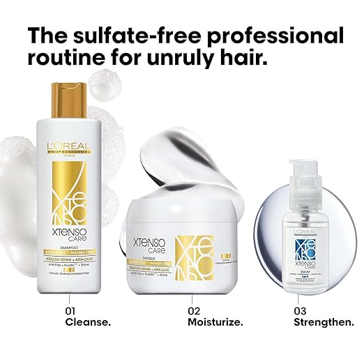 L'Oréal Professionnel Xtenso Care Sulfate-free* Masque | For all hair types | Gently cleanses, controls frizz and adds shine | With Keratin Repair and Asta-Care *without sulfate surfactants