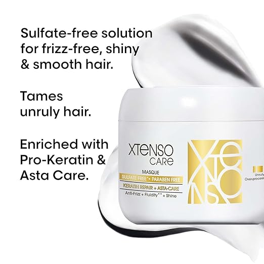 L'Oréal Professionnel Xtenso Care Sulfate-free* Masque | For all hair types | Gently cleanses, controls frizz and adds shine | With Keratin Repair and Asta-Care *without sulfate surfactants