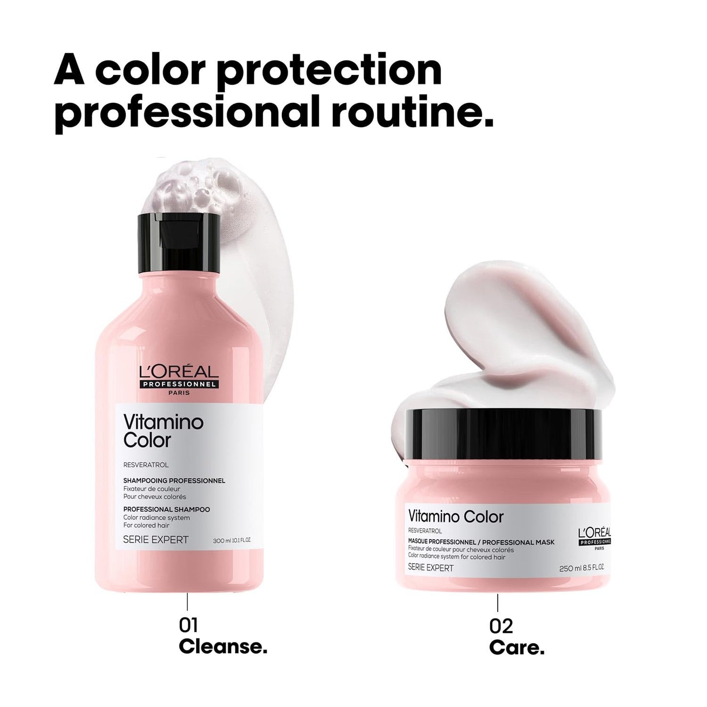 L'OREAL PROFESSIONNEL PARIS Vitamino Color Shampoo For Coloured Hair, 300Ml|Professional Color Protect Shampoo |Coloured Protection Shampoo With Uv Protection, 1 Count