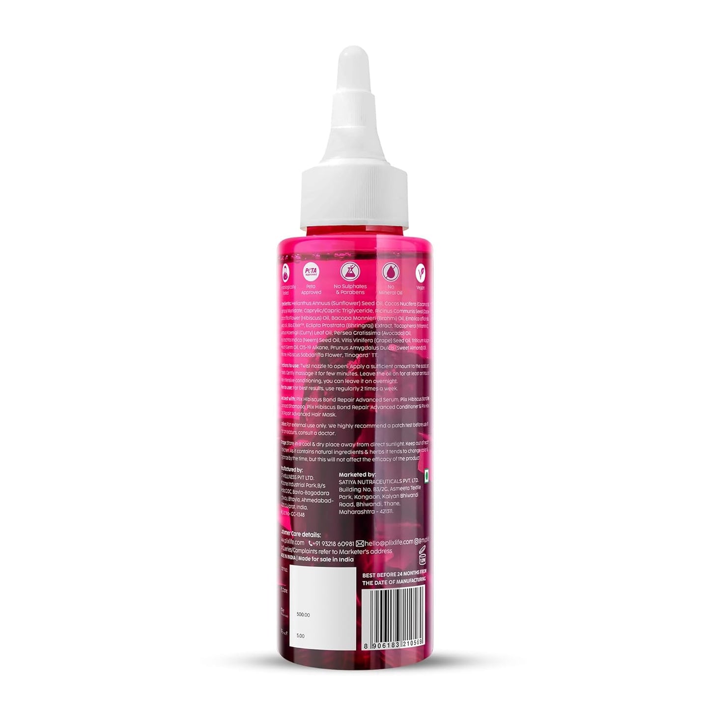 PLIX - THE PLANT FIX Hibiscus Bond Repair Advanced Hair Oil for Damaged Hair - 100ml | Repairs Damaged Hair Due To Heat Styling | Restores Strength & Reduces Breakage