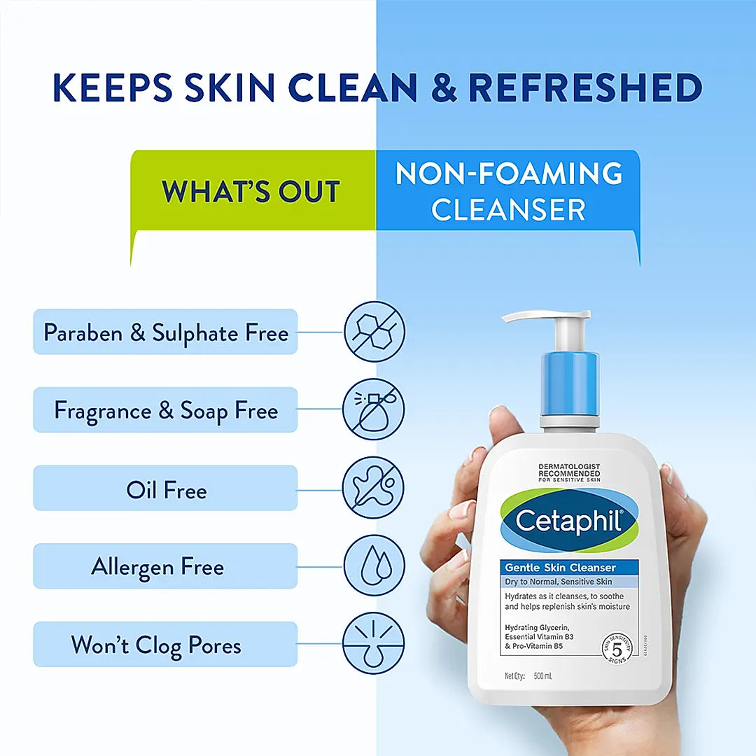 Cetaphil Gentle Skin Cleanser 500 ML | Dermat recommended