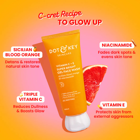 Vitamin C + E Gel Face Wash for Glowing Skin (100ml)