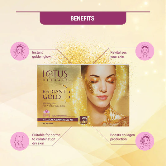 Radiant Gold Cellular Glow Salon Grade 4 Facial Kit