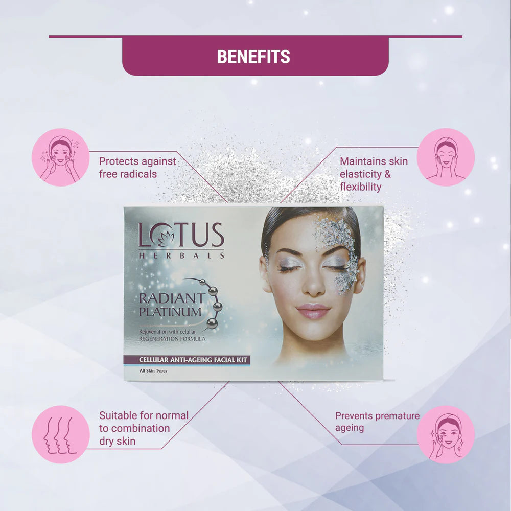 Radiant Platinum Cellular Anti-Ageing Salon Grade Single Facial Kit