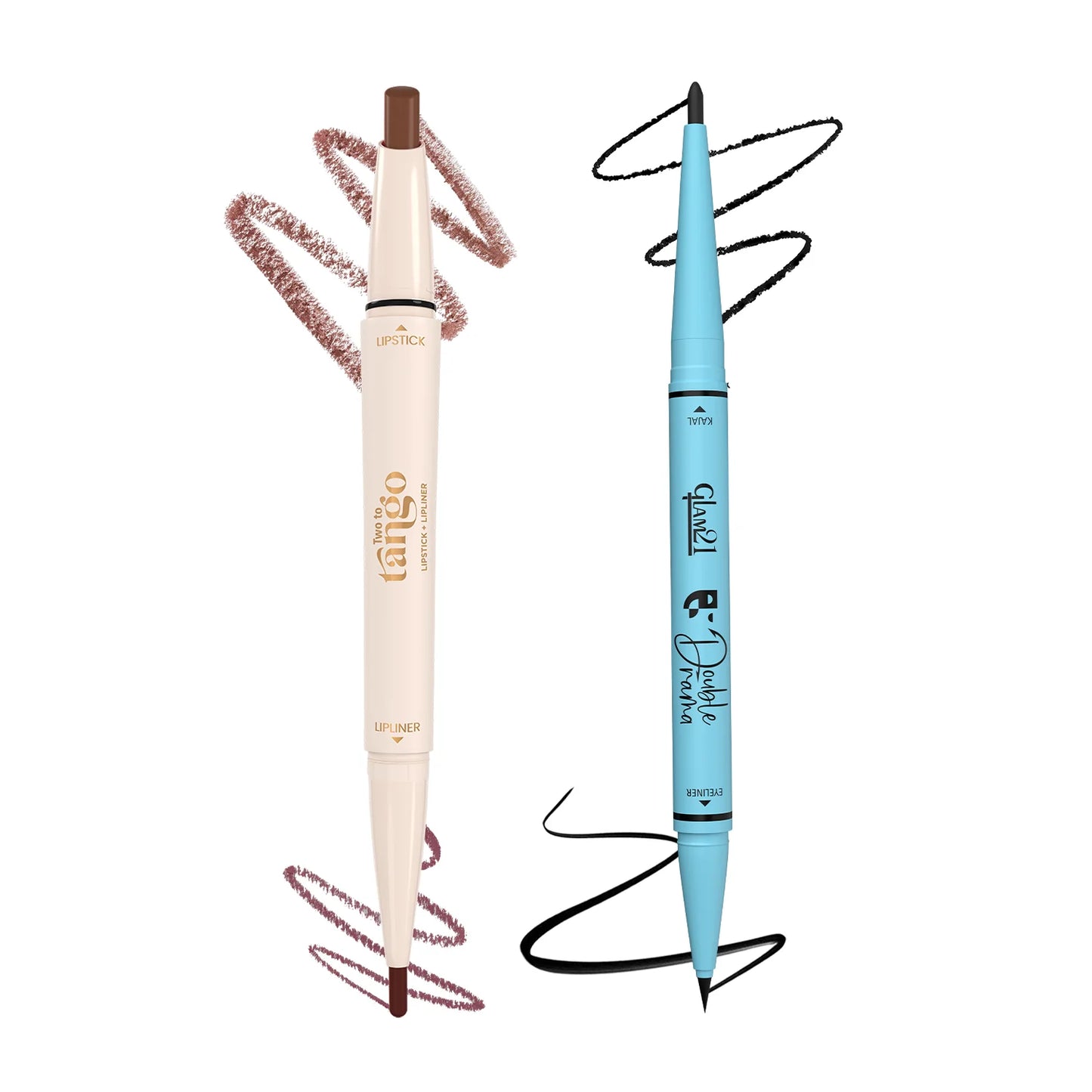 Two To Tango Lip Liner + Lipstick & Double Drama Kajal+ Eyeliner