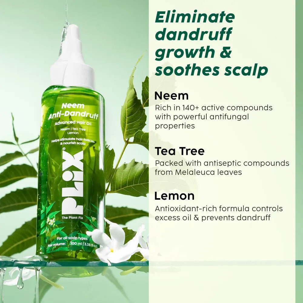 Neem Anti-Dandruff Advanced Hair Oil for Soothing Scalp, Reducing Flakes & Enhancing Hair Texture