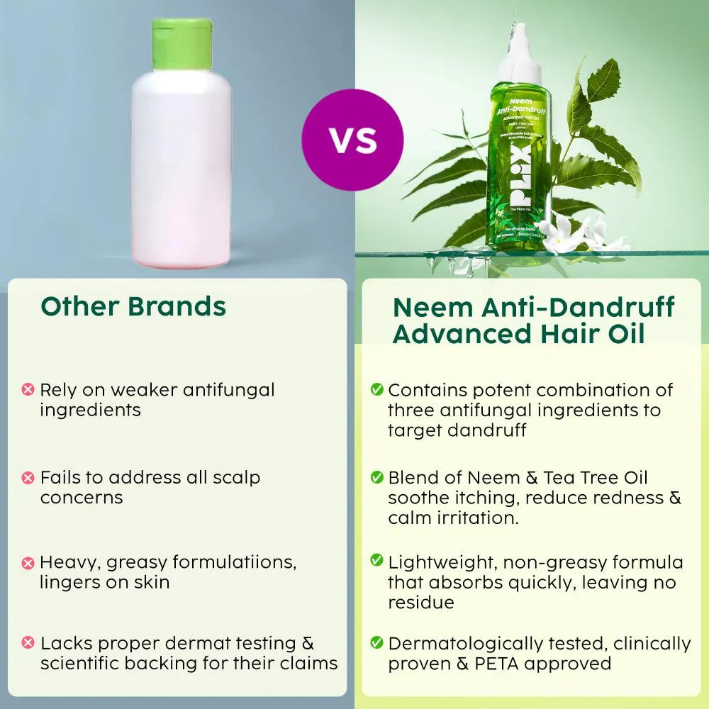 Neem Anti-Dandruff Advanced Hair Oil for Soothing Scalp, Reducing Flakes & Enhancing Hair Texture