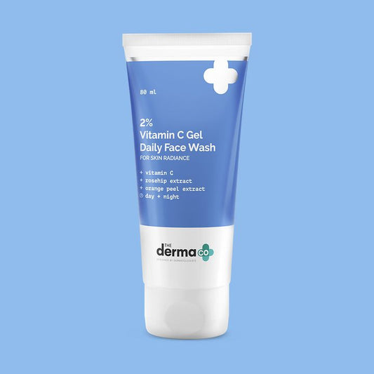 2% Vitamin C Gel Daily Face Wash with Vitamin C, Rosehip & Orange Peel Extract for Glowing Skin - 80ml