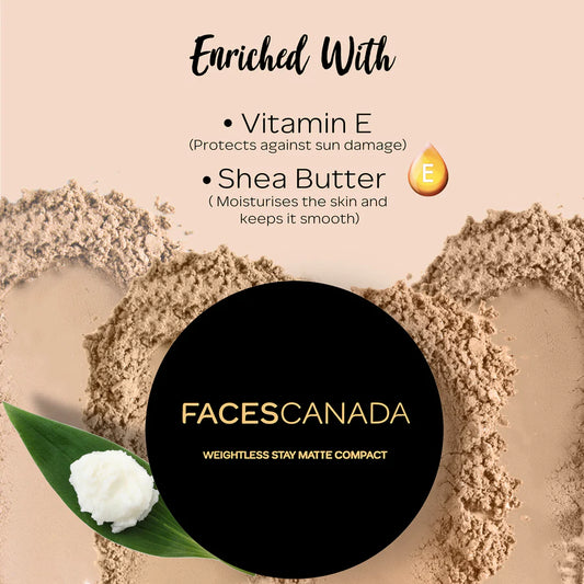 Weightless Stay Matte Compact SPF20 Vitamin E & Shea Butter
