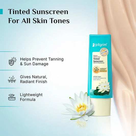 Korean White Lotus Tinted Sunscreen SPF 50+ PA++++