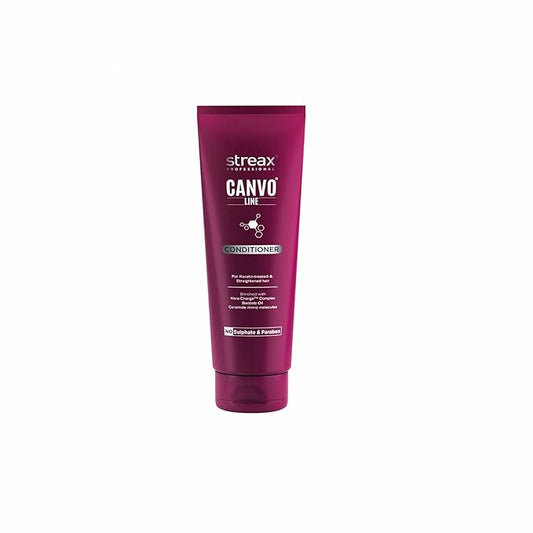 Streax Professional Canvoline Straightening Post Care Conditioner for Women | Enriched with KeraCharge™ Complex | Anti Frizz & Hair Breakage | Soft & Tangle Free Hair | Sulphate & Paraben free | 250ml