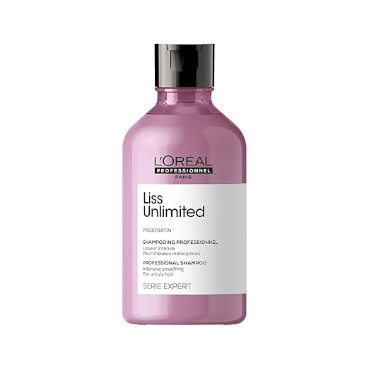 L'Oréal Professionnel Liss Unlimited Shampoo for Frizzy & Unruly Hair - 300ml | Intensive Smoothing Shampoo for Frizz-Control | Enriched with Pro-Keratin | Increases Softness & Shine