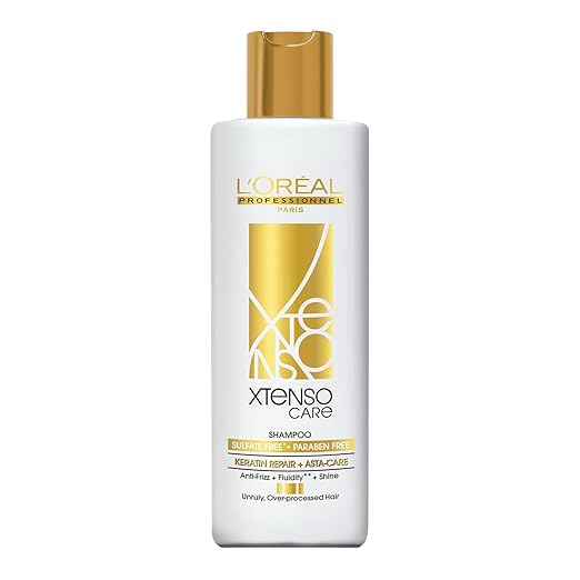 L'Oréal Professionnel Xtenso Care Sulfate-Free Shampoo for Frizz-Free, Shiny & Manageable Hair 250ml | With Pro Keratin & Asta Care | For Men & Women | Unruly, Unmanageable Hair.