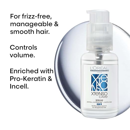 L'Oréal Professionnel Xtenso Care Leave-In Serum for Frizz-Free, Smooth & Manageable Hair 50ml | Enriched with Pro Keratin & Incell | For Men & Women | Unruly, Unmanageable Hair
