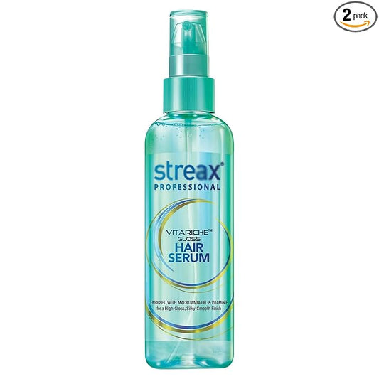 Str_eax Professional Vitariche Gloss Hair Serum with Macadamia Oil and Vitamin E, High-Gloss Silky-Smooth Finish, 45ml