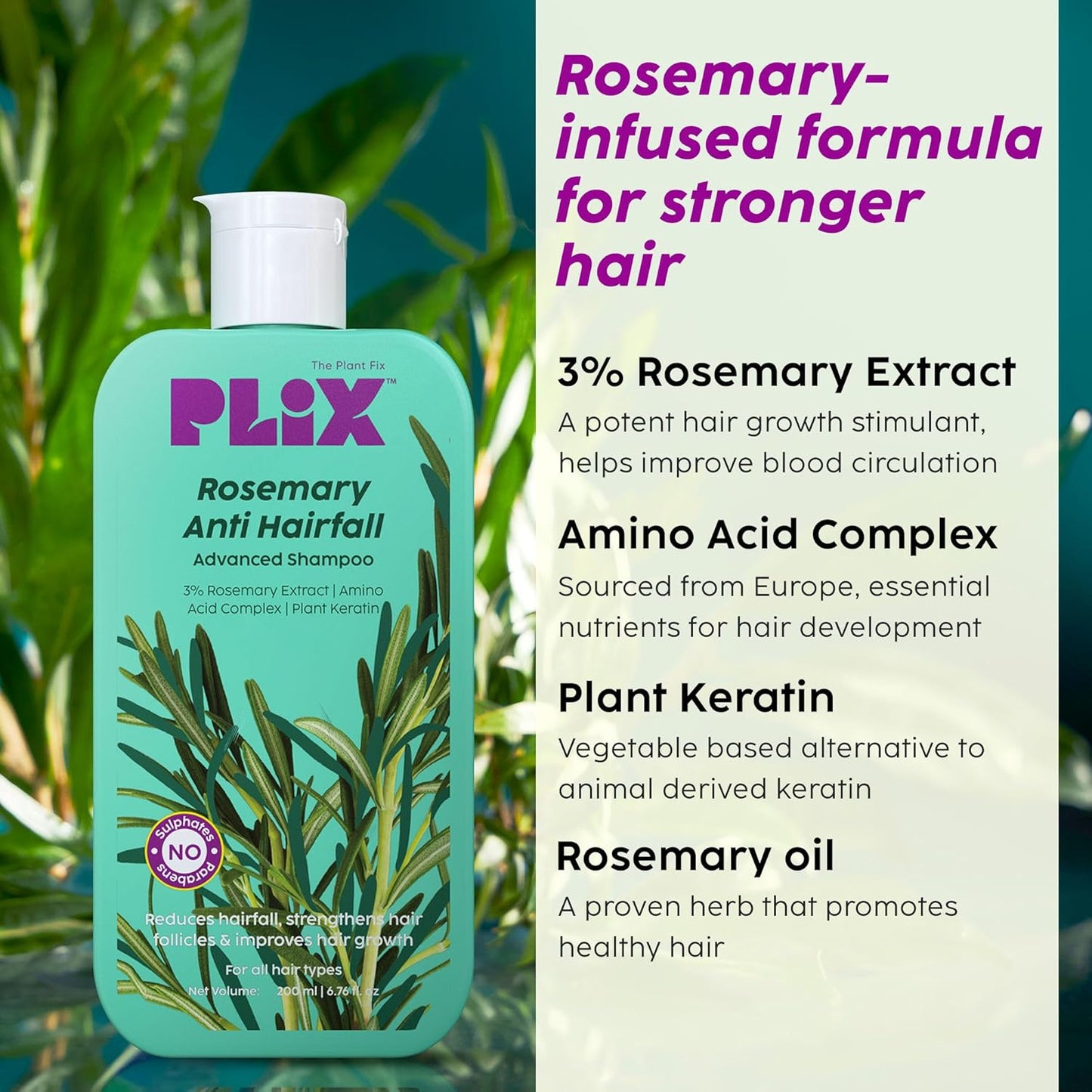 Plix Rosemary Anti Hair Fall Shampoo
