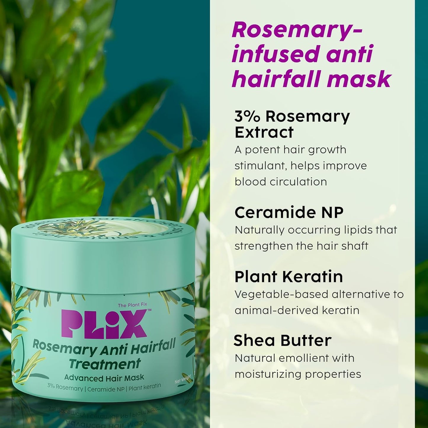 Rosemary Anti-Hair Fall Treatment Advanced Hair Mask for Rough, Dry & Frizzy Hair