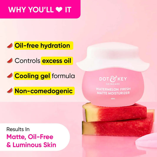 DOT & KEY Watermelon Superglow Matte Oil Free Moisturizer For Face With Watermelon Extracts