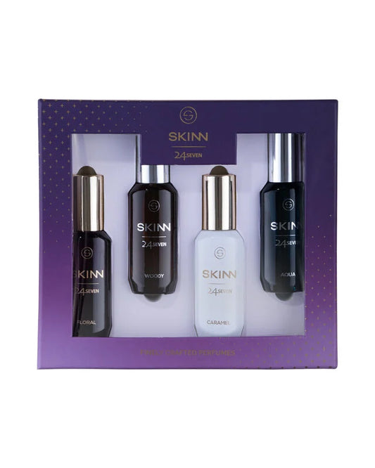 Skinn 24Seven Gift Pack EDP - 20 ml x 4, Perfume for men & women