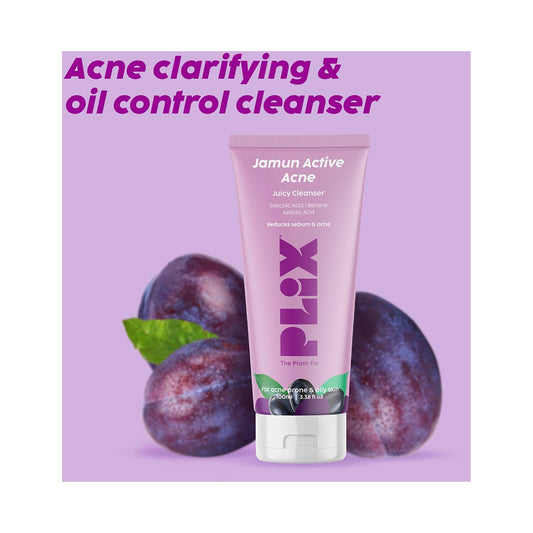 Plix Jamun Salicylic Acid Cleanser Gel For Active Acne (100ml)