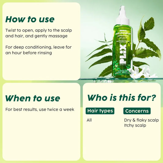 Neem Anti-Dandruff Advanced Hair Oil for Soothing Scalp, Reducing Flakes & Enhancing Hair Texture