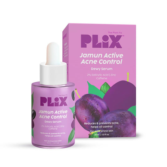 The Plant Fix Plix 2% Salicylic Acid Jamun Active Acne Control Dewy Serum 30 ml for Active Acne & Dark Spot Reduction with Caffeine for Breakout